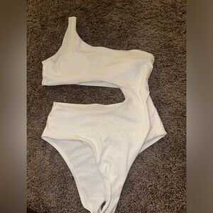 NWOT white cut out one piece